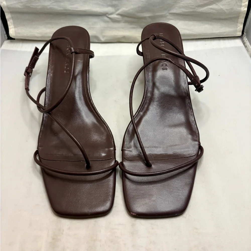 Nelson Made Juliette burgundy Strappy minimalist Sandals EU41 US11